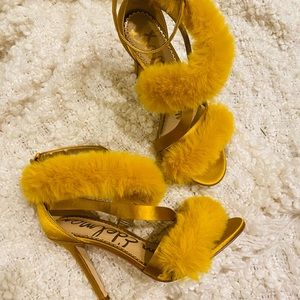 New Sam Edelman Strappy Fur Sandals